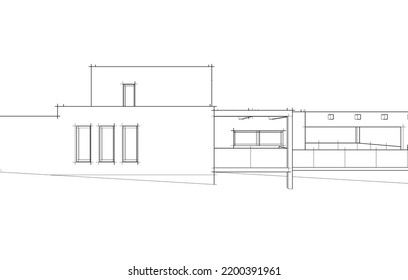 Modern architecture vector 3d illustration