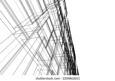 Modern architecture vector 3d illustration
