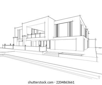 Moderne Architektur, Vektorgrafik 3D
