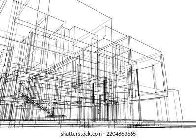Moderne Architektur, Vektorgrafik 3D