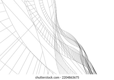 Modern architecture vector 3d illustration
