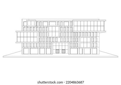 Moderne Architektur, Vektorgrafik 3D