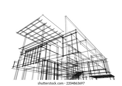 Modern architecture vector 3d illustration