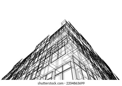 Modern architecture vector 3d illustration