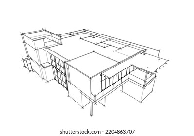 Moderne Architektur, Vektorgrafik 3D