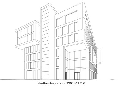 Moderne Architektur, Vektorgrafik 3D