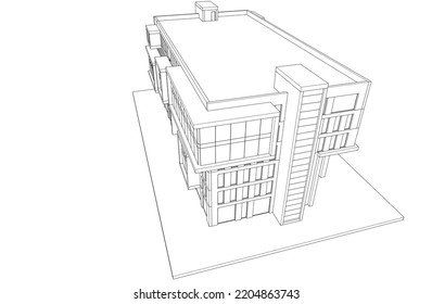 Moderne Architektur, Vektorgrafik 3D