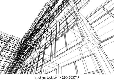 Modern architecture vector 3d illustration