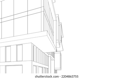 Modern architecture vector 3d illustration