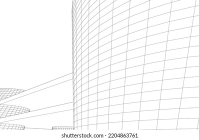 Modern architecture vector 3d illustration