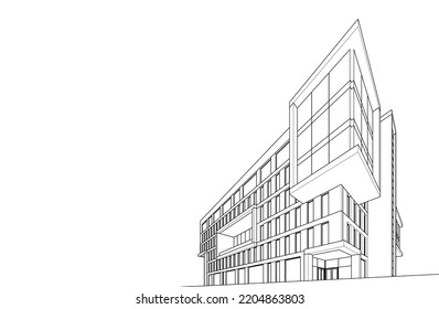 Modern architecture vector 3d illustration