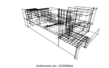 Modern architecture vector 3d illustration