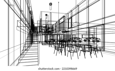 Modern architecture vector 3d illustration