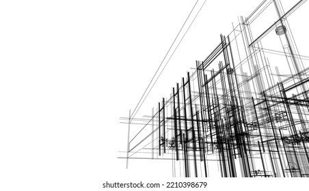 Ilustración vectorial 3d de arquitectura moderna