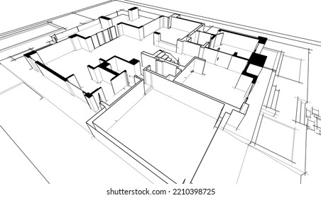 Moderne Architektur, Vektorgrafik 3D