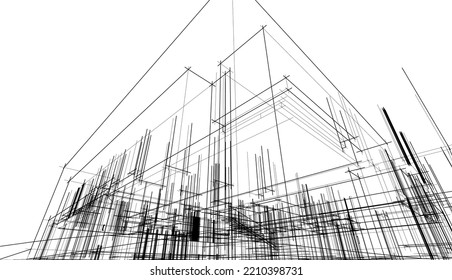 Modern architecture vector 3d illustration