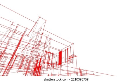 Modern architecture vector 3d illustration