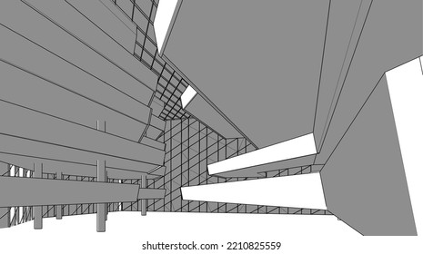 Moderne Architektur, Vektorgrafik 3D