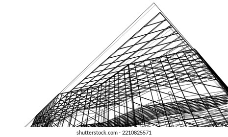 Modern architecture vector 3d illustration