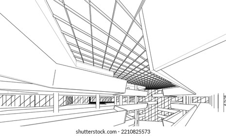 Moderne Architektur, Vektorgrafik 3D