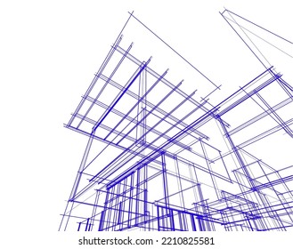 Modern architecture vector 3d illustration