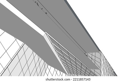 Modern architecture vector 3d illustration