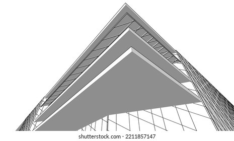 Modern architecture vector 3d illustration