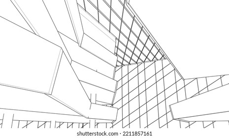 Modern architecture vector 3d illustration