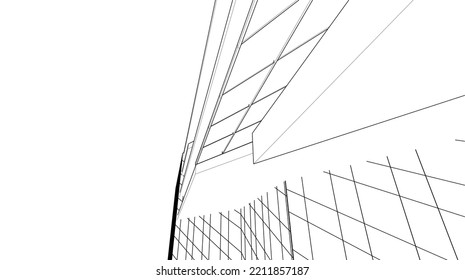 Ilustración vectorial 3d de arquitectura moderna