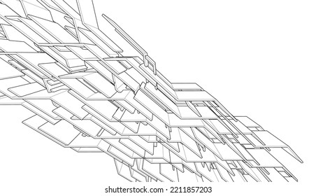 Moderne Architektur, Vektorgrafik 3D