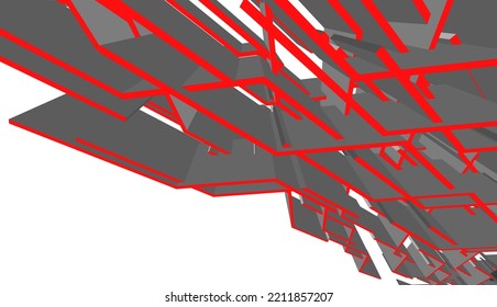 Ilustración vectorial 3d de arquitectura moderna