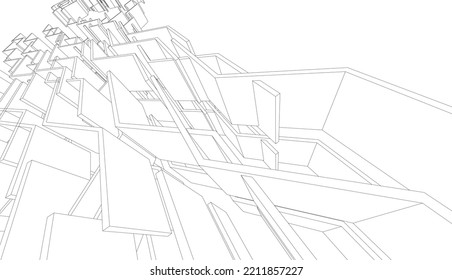 Modern architecture vector 3d illustration