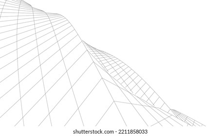 Ilustración vectorial 3d de arquitectura moderna