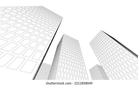Modern architecture vector 3d illustration
