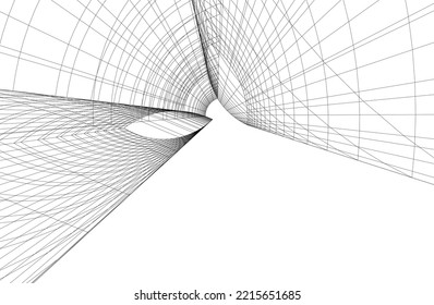 Ilustración vectorial 3d de arquitectura moderna