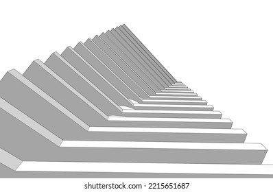 Modern architecture vector 3d illustration