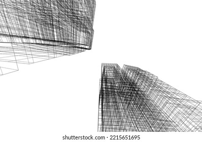 Modern architecture vector 3d illustration