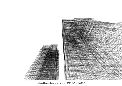 Modern architecture vector 3d illustration