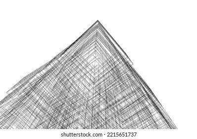 Modern architecture vector 3d illustration