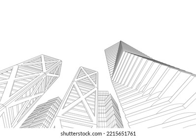Modern architecture vector 3d illustration