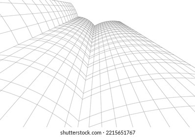 Ilustración vectorial 3d de arquitectura moderna