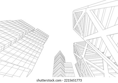 Modern architecture vector 3d illustration