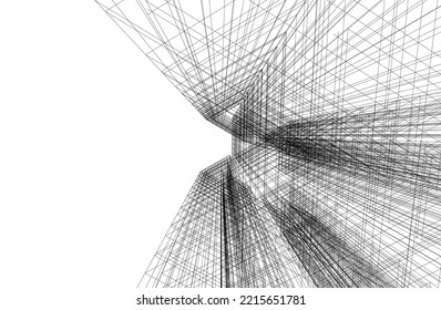 Ilustración vectorial 3d de arquitectura moderna