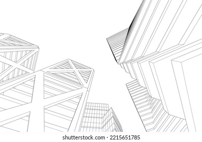 Modern architecture vector 3d illustration