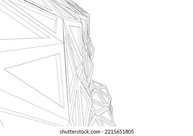 Ilustración vectorial 3d de arquitectura moderna