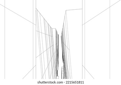 Modern architecture vector 3d illustration