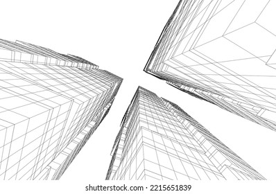 Modern architecture vector 3d illustration