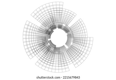 Modern architecture vector 3d illustration