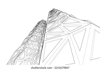 Modern architecture vector 3d illustration