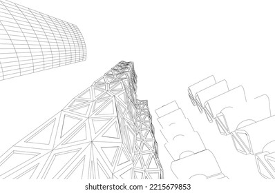 Modern architecture vector 3d illustration
